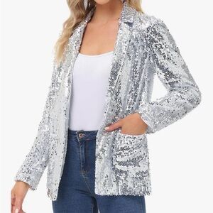 Silver Sequin Women's Blazer